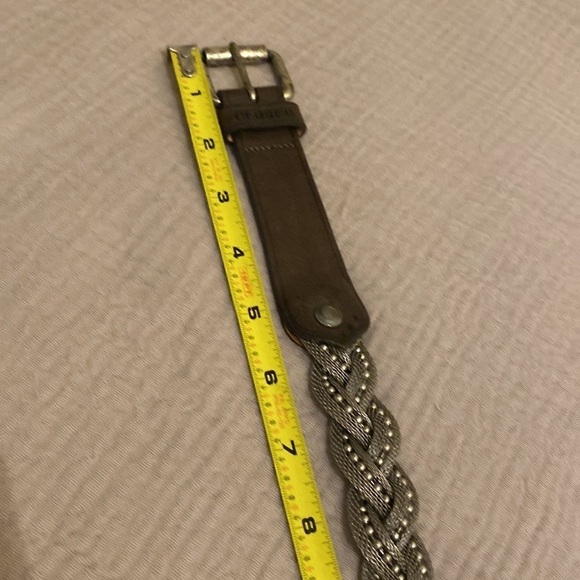 CLOSED GENUINE LEATHER BROWN LEATHER WITH METAL BELT . Size 90 . Made in Italy - Picture 4 of 7